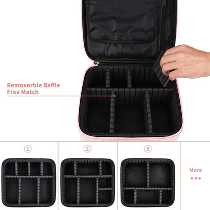 Portable  4 in 1 Cosmetic Case With LED Mirror Get Gorgeous on the Go