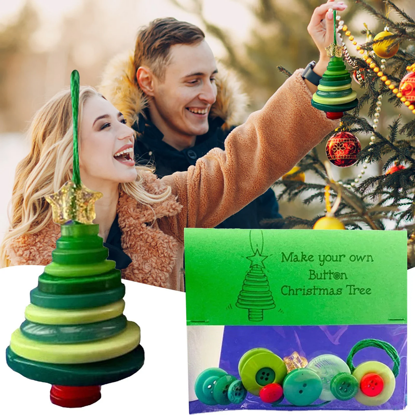 Black Friday Sale - Make Your Own Button Christmas Tree Kit