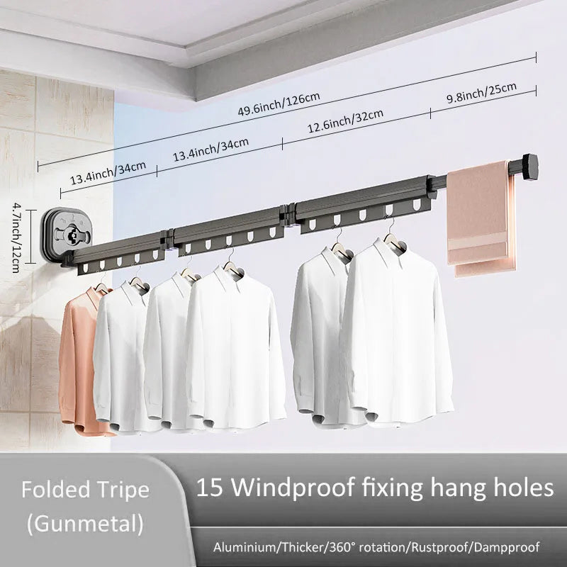 Wall Mount Folding Clothes Drying Rack