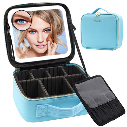 Portable  4 in 1 Cosmetic Case With LED Mirror Get Gorgeous on the Go