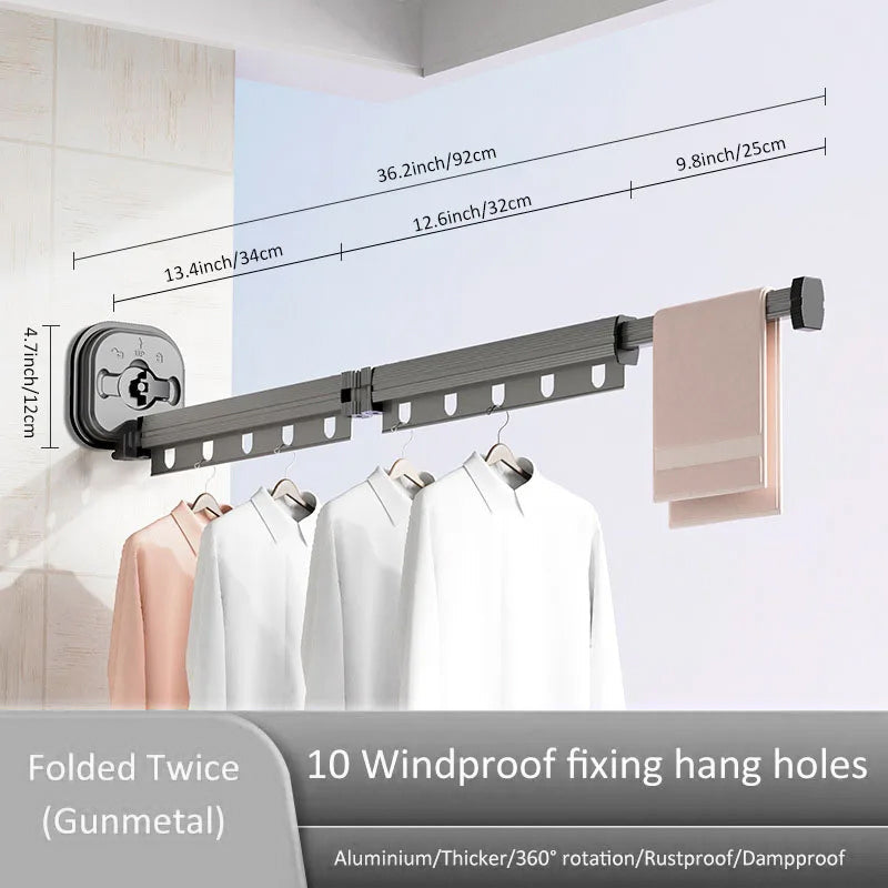 Wall Mount Folding Clothes Drying Rack