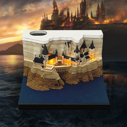 2025 Harry Potter Hogwarts Castle Calendar 3D Art Memo Pad Sticky Notes