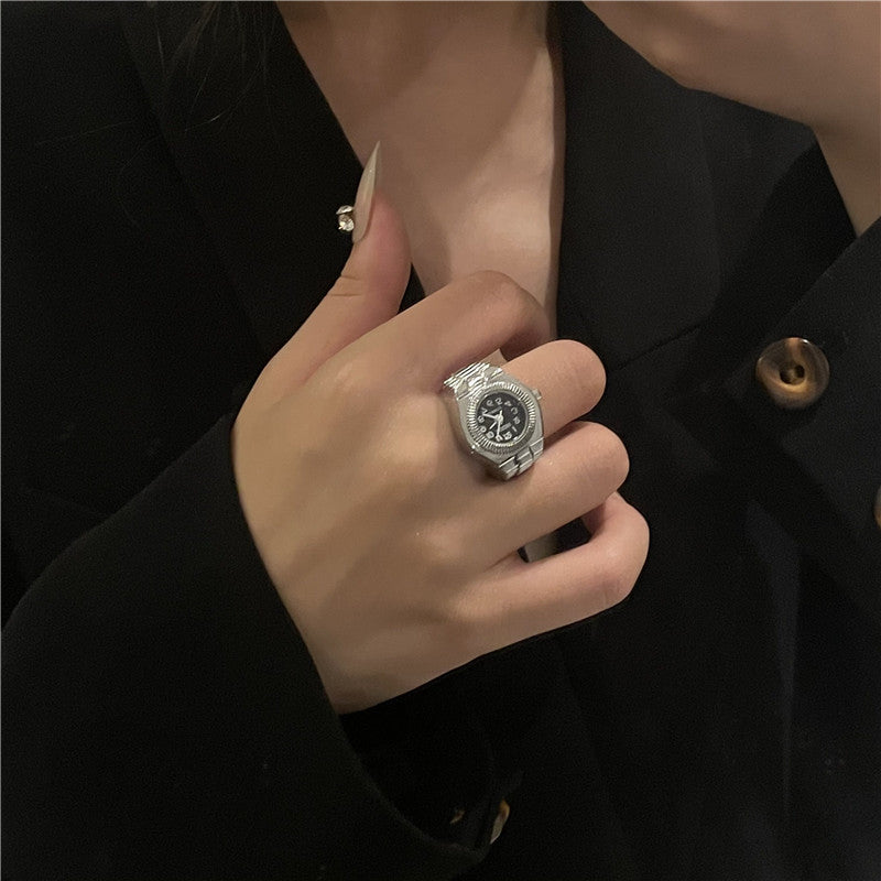 Vintage Punk Mini Finger Watch Ring